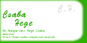csaba hege business card